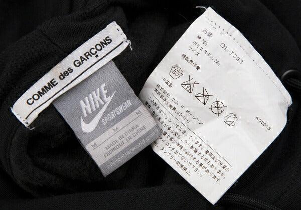 NIKE x COMME des GARCONS Dot Logo Print Fleece Hoodie Black Size M