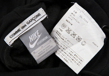 NIKE x COMME des GARCONS Dot Logo Print Fleece Hoodie Black Size M