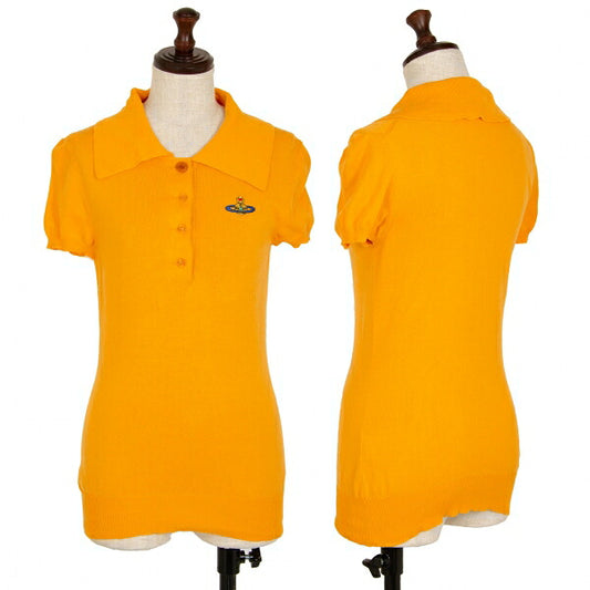 Vivienne Westwood Orb Embroidered Knit Shirt Yellow Polo Size M