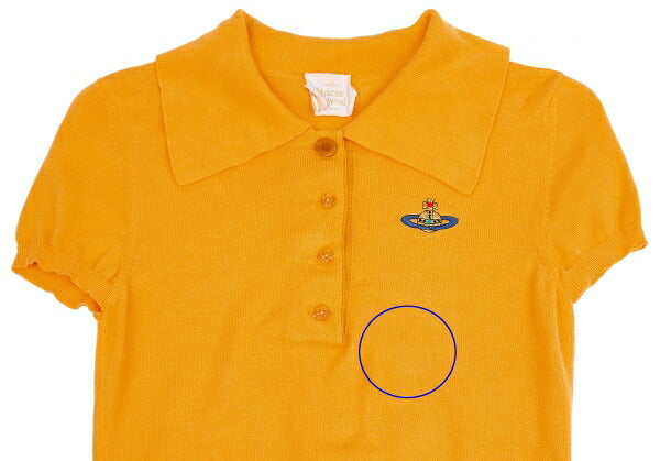 Vivienne Westwood Orb Embroidered Knit Shirt Yellow Polo Size M