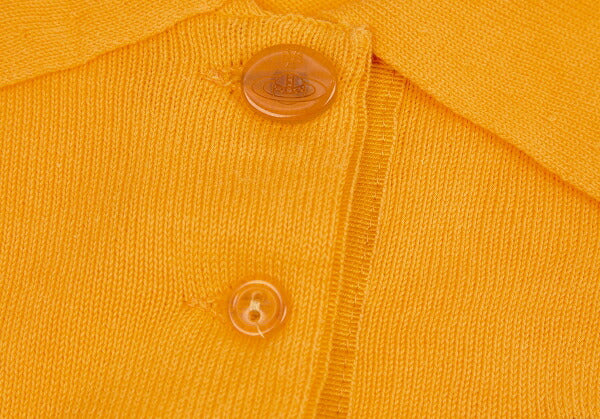 Vivienne Westwood Orb Embroidered Knit Shirt Yellow Polo Size M