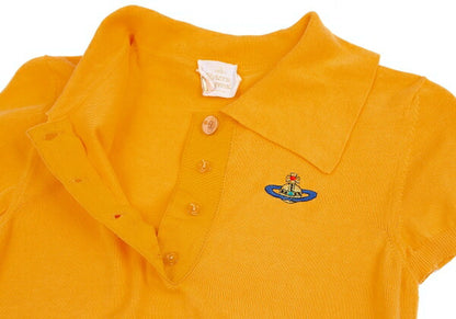 Vivienne Westwood Orb Embroidered Knit Shirt Yellow Polo Size M