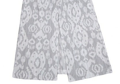 PLEATS PLEASE Geometric Jacquard Long Jacket Gray Size 2