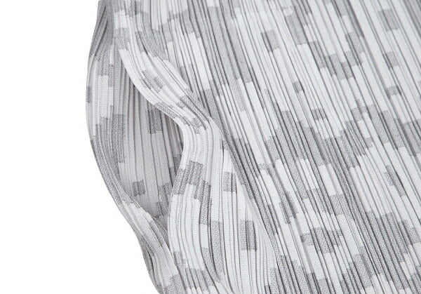 PLEATS PLEASE Geometric Jacquard Long Jacket Gray Size 2