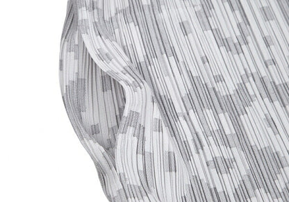 PLEATS PLEASE Geometric Jacquard Long Jacket Gray Size 2