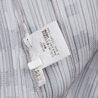 PLEATS PLEASE Geometric Jacquard Long Jacket Gray Size 2