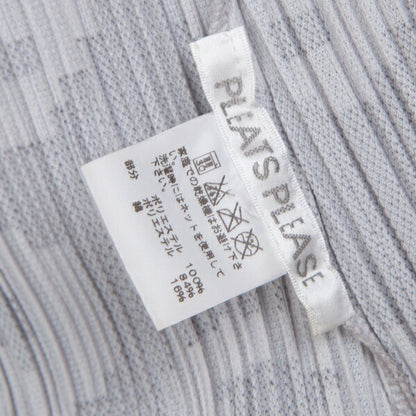 PLEATS PLEASE Geometric Jacquard Long Jacket Gray Size 2