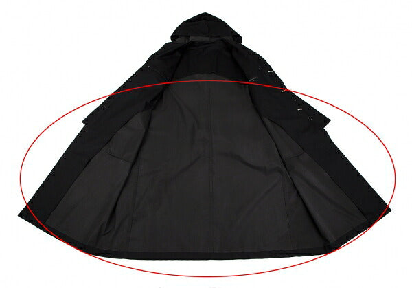 Y's for men Rubber Bonded Hooded Coat Black Size L