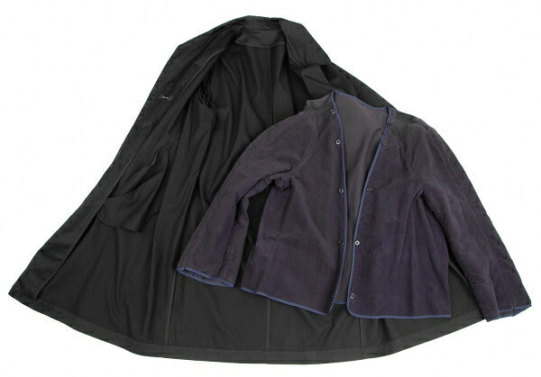 Y's for men Cotton Fleece-Lined Coat Charcoal Black Size S