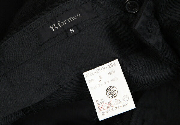 Y's for men Old Gabardine Two-Pleat Pants Black Size S