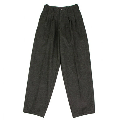 Y's for men Flannel Wool Pleated Pants Charcoal Green Size S