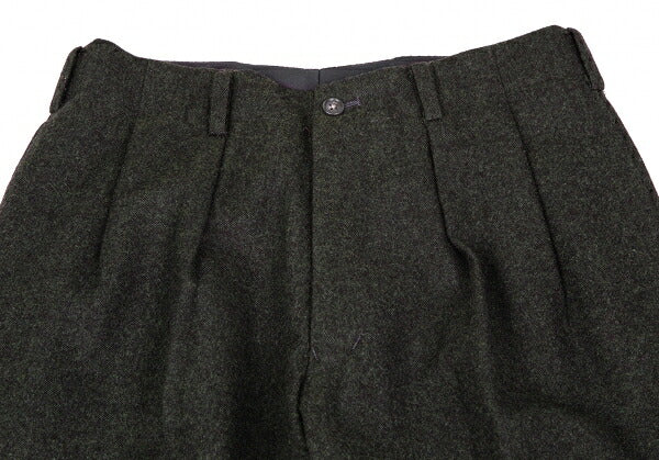 Y's for men Flannel Wool Pleated Pants Charcoal Green Size S