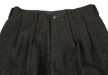 Y's for men Flannel Wool Pleated Pants Charcoal Green Size S
