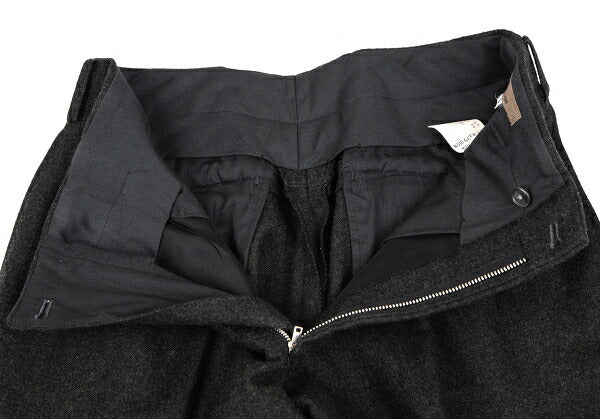 Y's for men Flannel Wool Pleated Pants Charcoal Green Size S