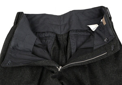 Y's for men Flannel Wool Pleated Pants Charcoal Green Size S