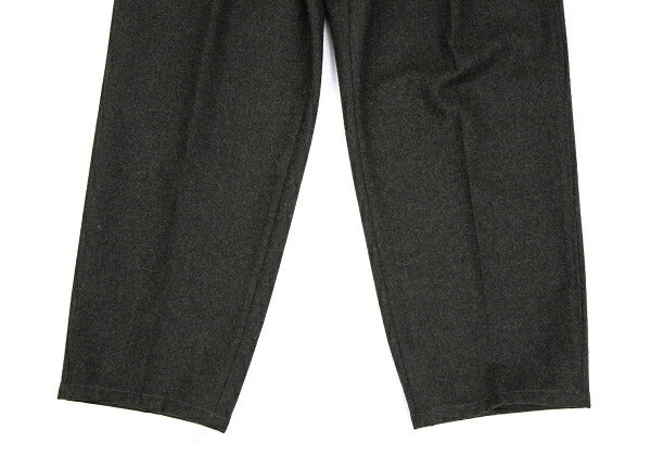 Y's for men Flannel Wool Pleated Pants Charcoal Green Size S