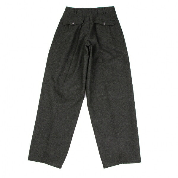 Y's for men Flannel Wool Pleated Pants Charcoal Green Size S