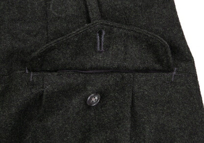 Y's for men Flannel Wool Pleated Pants Charcoal Green Size S