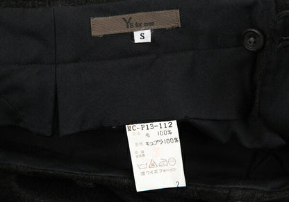 Y's for men Flannel Wool Pleated Pants Charcoal Green Size S