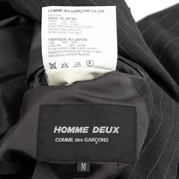 COMME des GARCONS HOMME DEUX Wool Stripe Jacket Gray Size M