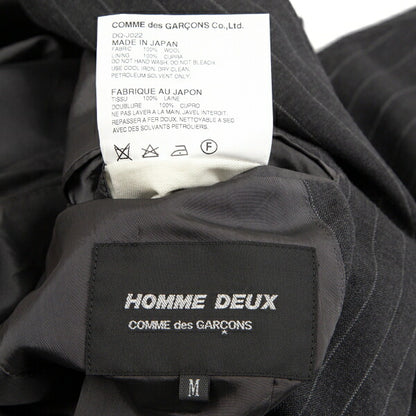 COMME des GARCONS HOMME DEUX Wool Stripe Jacket Gray Size M