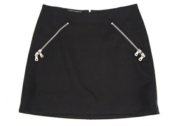 DOLCE&GABBANA Leopard Lined Double Zip Skirt Black Size 36