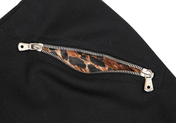 DOLCE&GABBANA Leopard Lined Double Zip Skirt Black Size 36