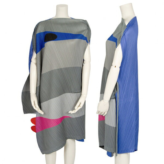 ISSEY MIYAKE IKKO TANAKA Face Print Dress Blue Size 3