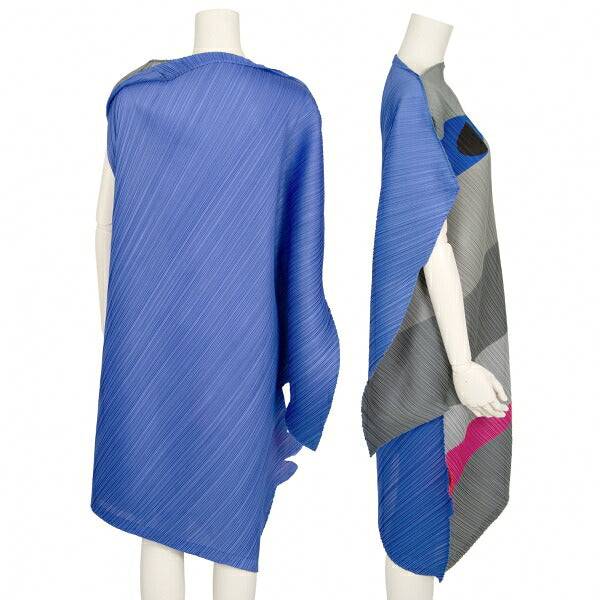 ISSEY MIYAKE IKKO TANAKA Face Print Dress Blue Size 3