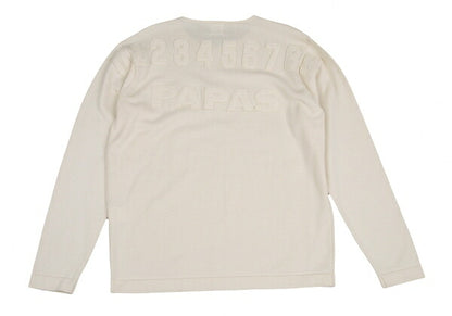 Papas Cotton Felt Patch Knit Sweater Cream Size 48M