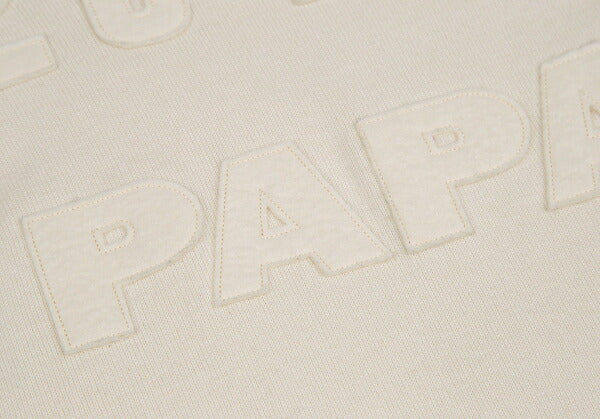 Papas Cotton Felt Patch Knit Sweater Cream Size 48M