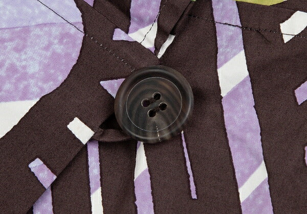 ISSEY MIYAKE Graphic Print Wrap Midi Skirt Brown Size 1