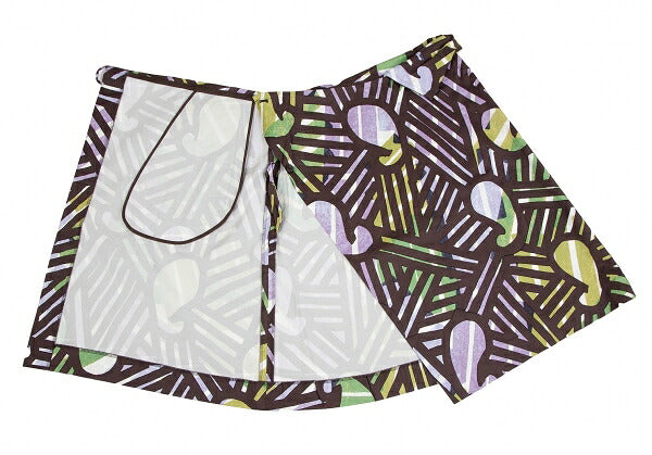 ISSEY MIYAKE Graphic Print Wrap Midi Skirt Brown Size 1
