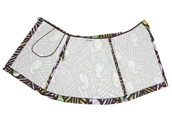 ISSEY MIYAKE Graphic Print Wrap Midi Skirt Brown Size 1