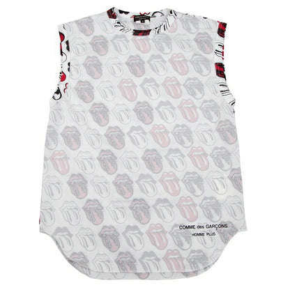 COMME des GARCONS HOMME PLUS Rolling Stones Top White Size M