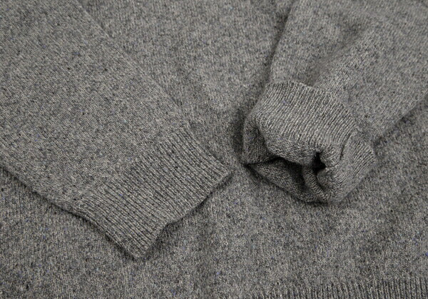 Papas Logo Embroidered Half-Zip Wool Knit Gray Size 48M