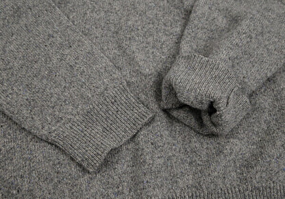Papas Logo Embroidered Half-Zip Wool Knit Gray Size 48M