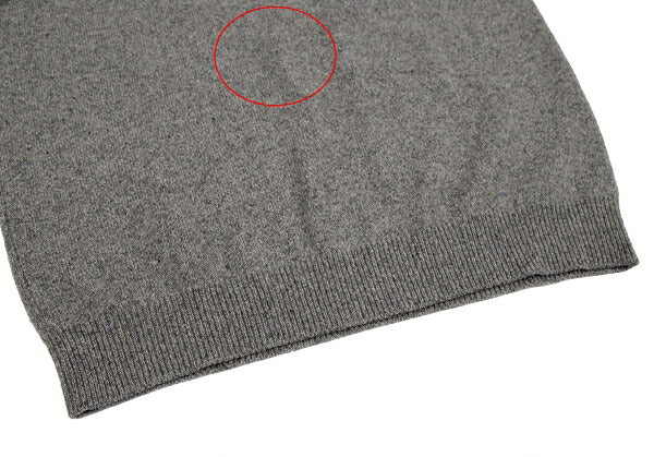 Papas Logo Embroidered Half-Zip Wool Knit Gray Size 48M