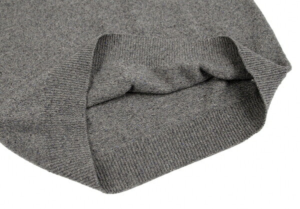 Papas Logo Embroidered Half-Zip Wool Knit Gray Size 48M