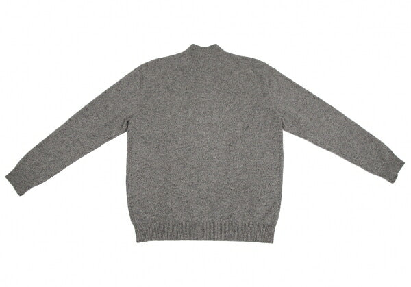 Papas Logo Embroidered Half-Zip Wool Knit Gray Size 48M