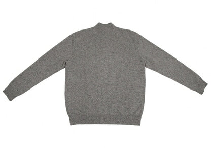 Papas Logo Embroidered Half-Zip Wool Knit Gray Size 48M