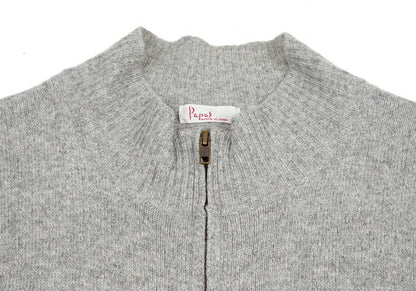 Papas Wool Angora Zip-Up Knit Gray Size M