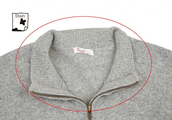 Papas Wool Angora Zip-Up Knit Gray Size M