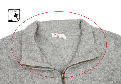 Papas Wool Angora Zip-Up Knit Gray Size M