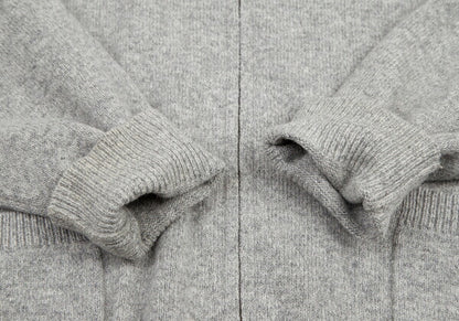 Papas Wool Angora Zip-Up Knit Gray Size M