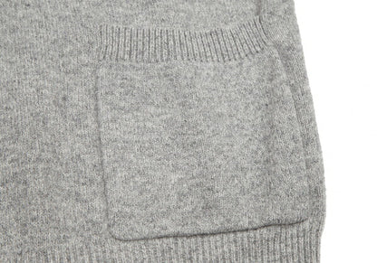 Papas Wool Angora Zip-Up Knit Gray Size M