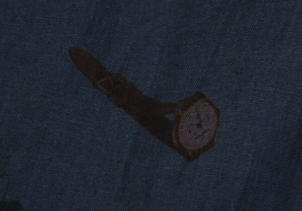 Papas Linen Watch Print Mesh Lined Shorts Navy Size 52LL
