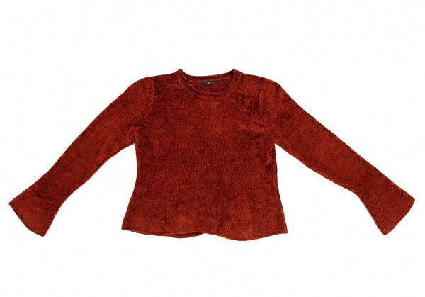 Y's Rayon Pile Knit Sweater Brick Size M