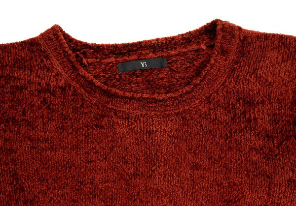 Y's Rayon Pile Knit Sweater Brick Size M