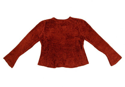 Y's Rayon Pile Knit Sweater Brick Size M